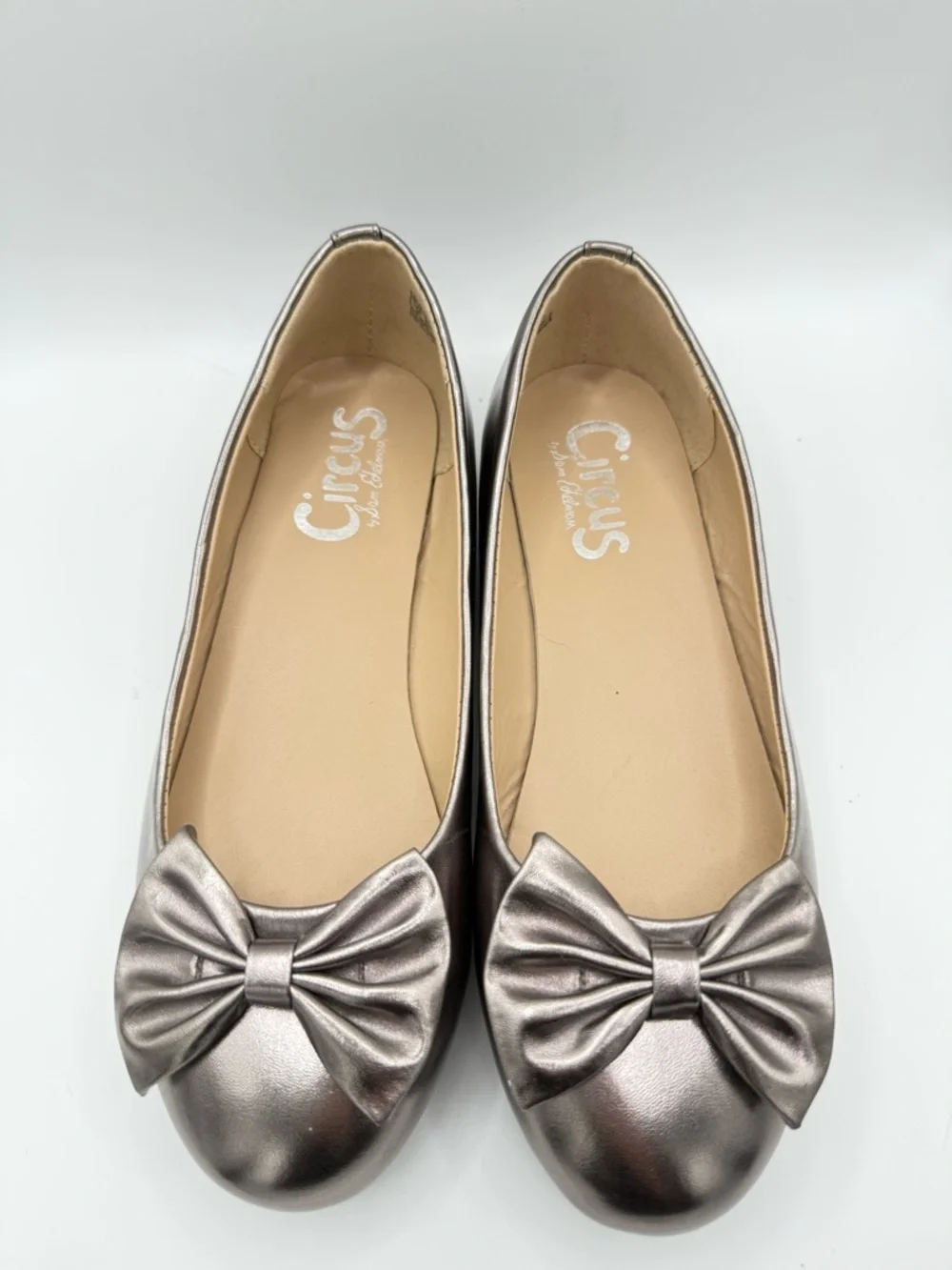 Sam Edelman Felicity Chelzee Ballet Flats Women's Size‎ 6 Metallic Silver Bow